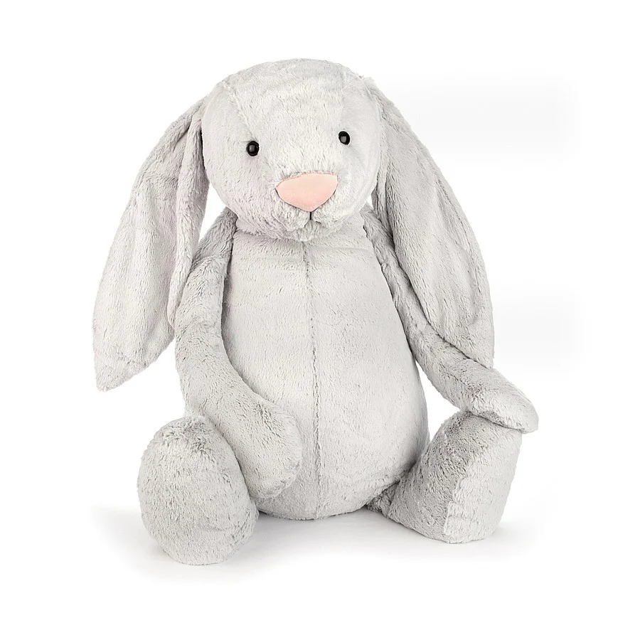 Lapin Bashful Jellycat Argent (Gris) Géant (Très très grand) 108 cm