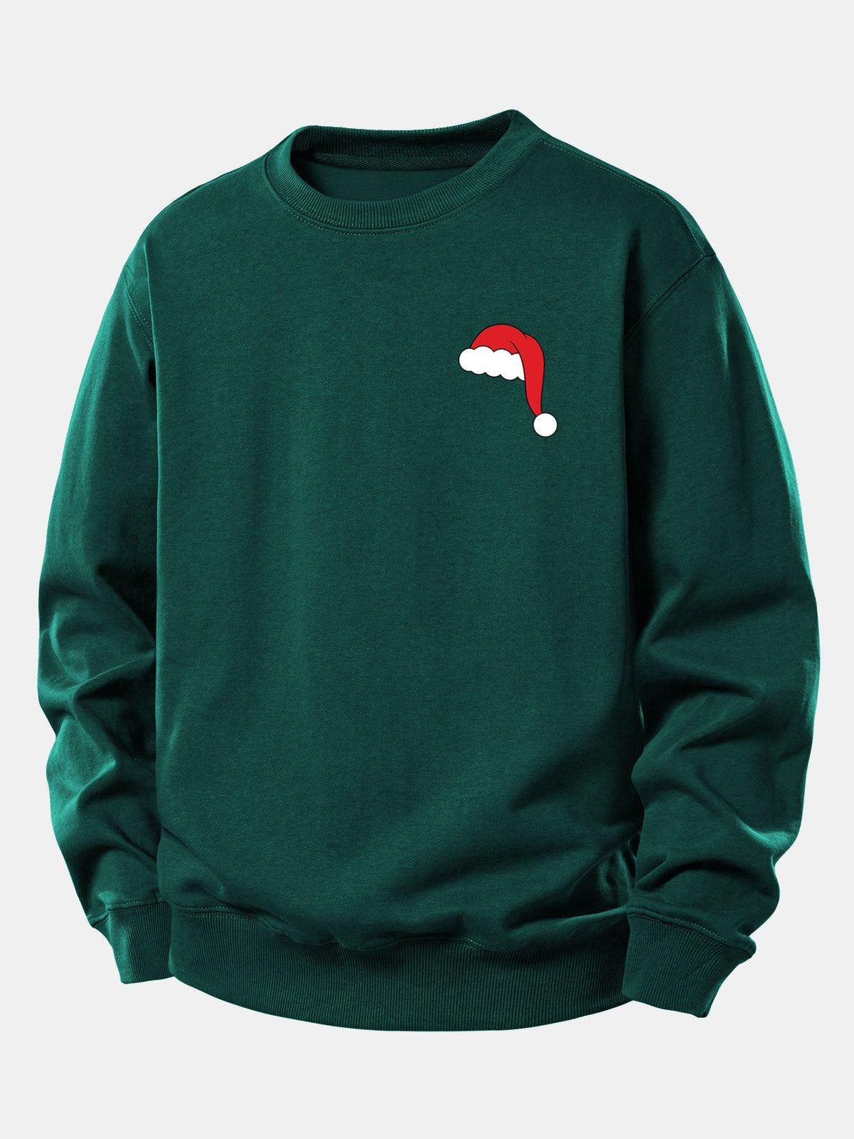 Christmas Hat Print Relax Fit Sweatshirt