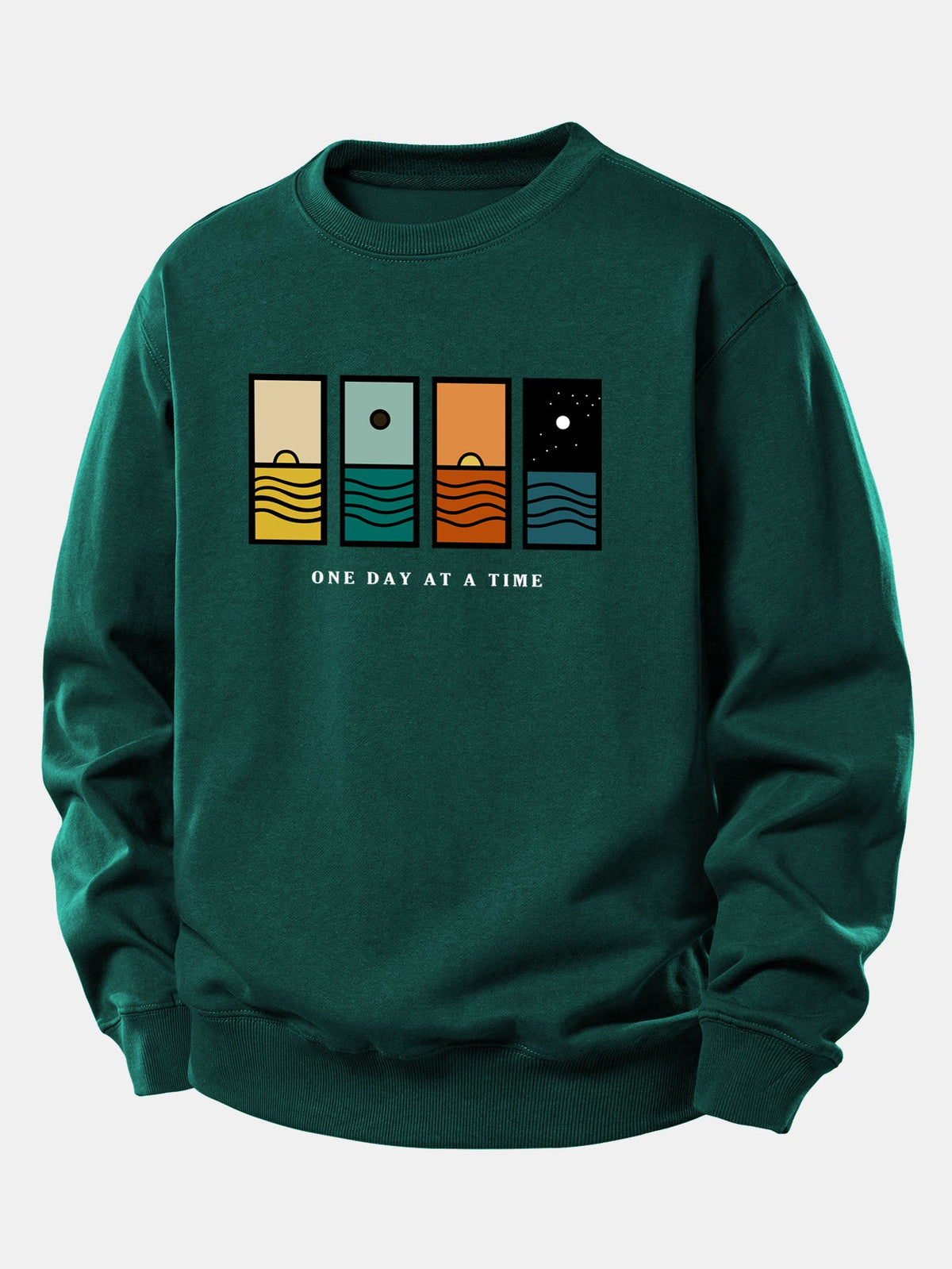One Day At A Time  Print Relax Fit Sweatshirt