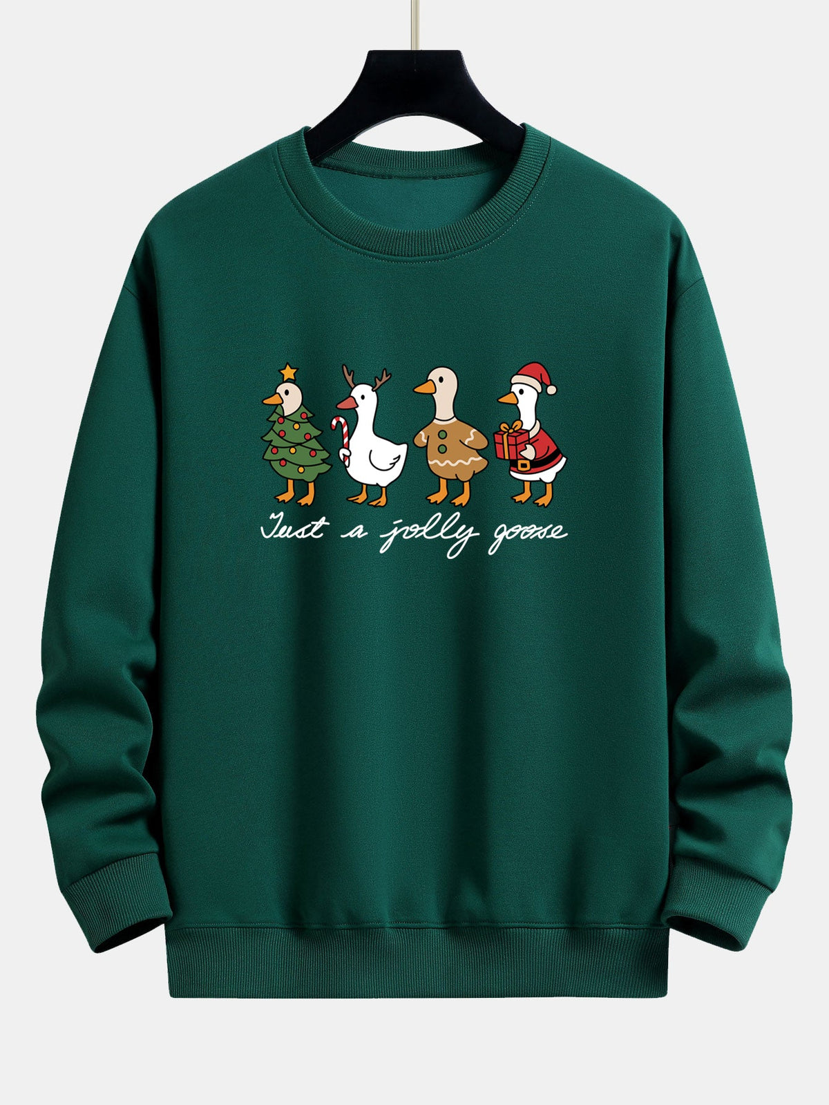 Christmas Duck Print Relax Fit Sweatshirt