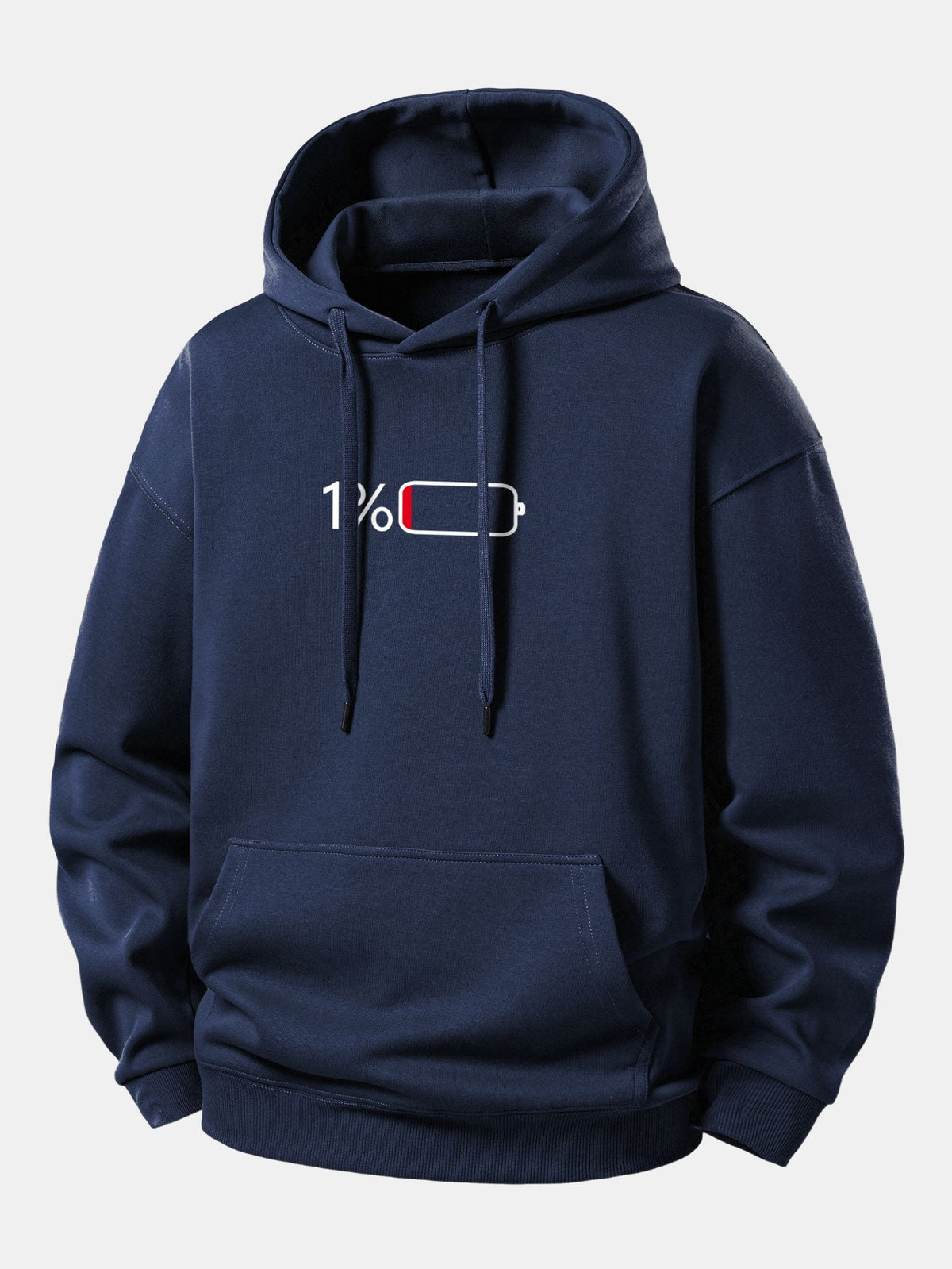 1% Battery Print Relax Fit Hoodie