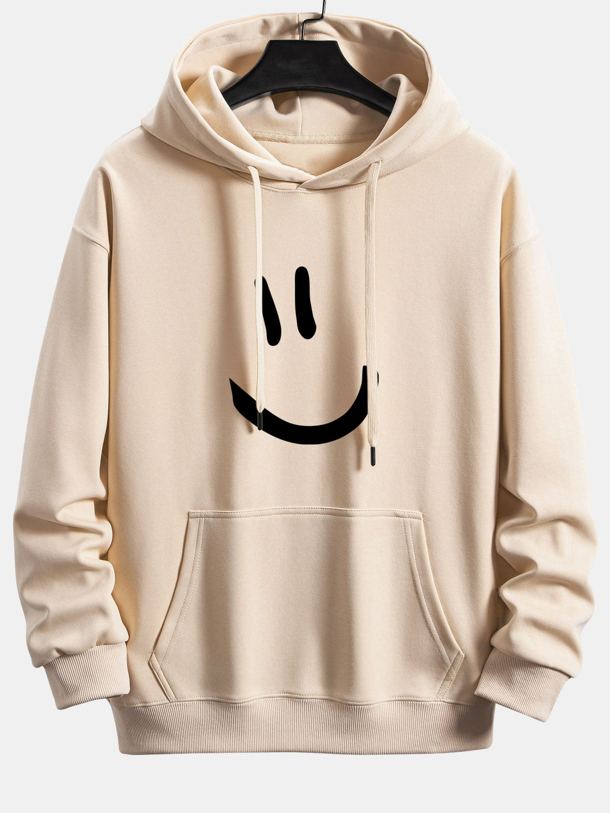 Sweat à capuche coupe décontractée imprimé smiley