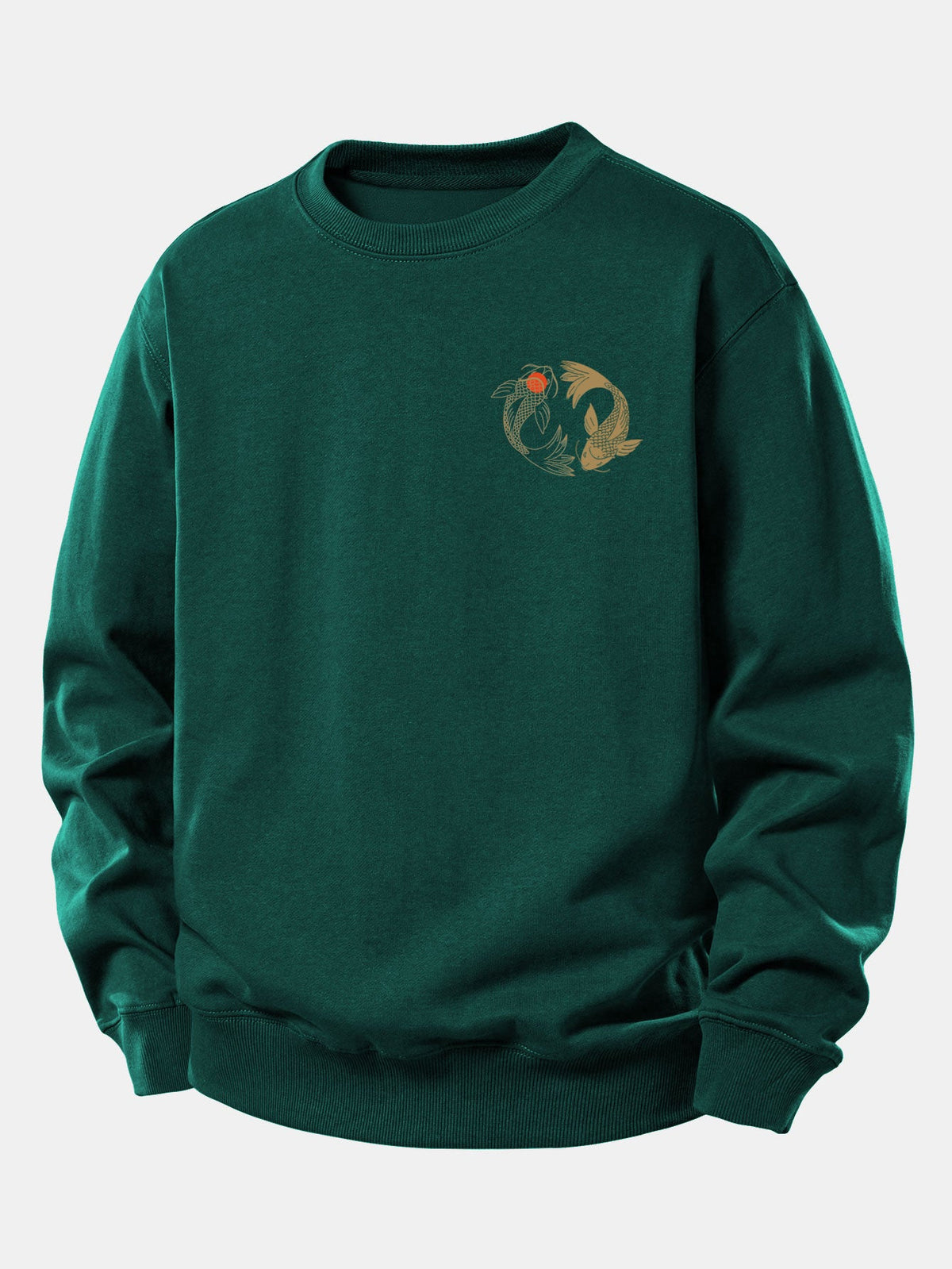 Japanese Koi Print Relax Fit Sweatshirt