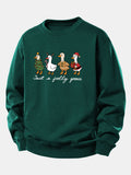 Christmas Duck Print Relax Fit Sweatshirt