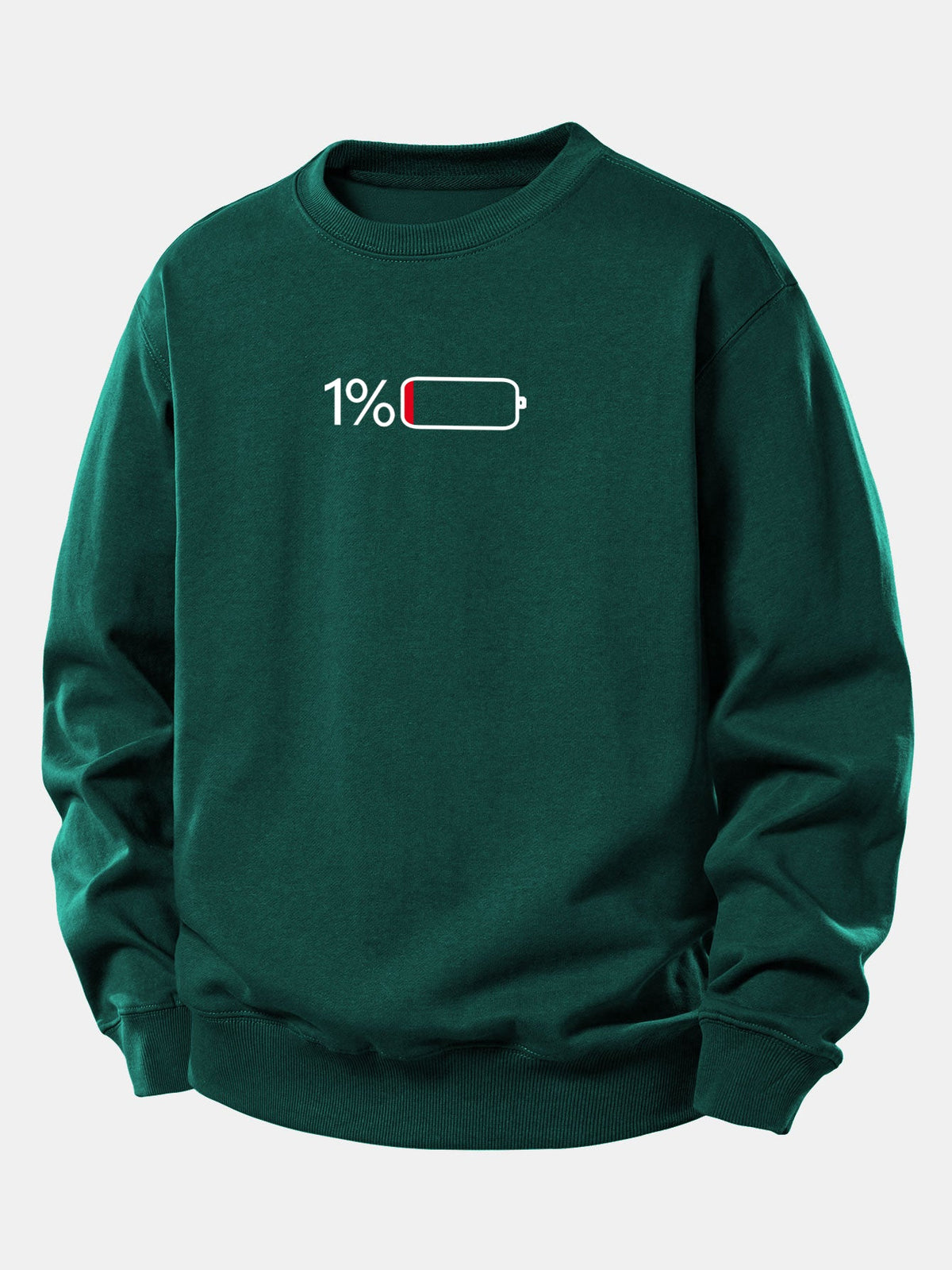 1% Battery Print Relax Fit Sweatshirt