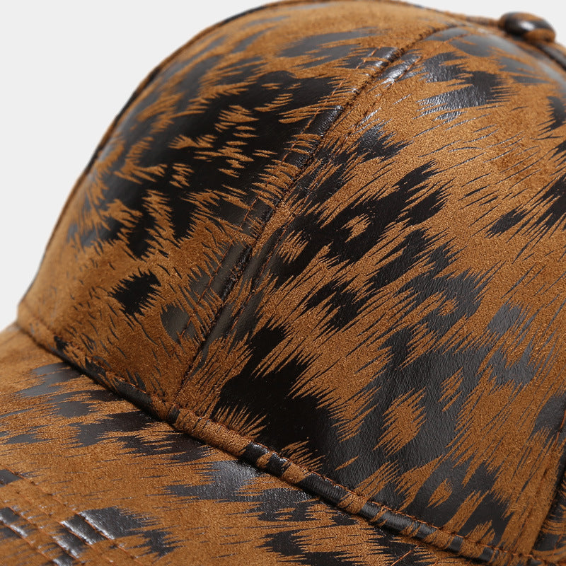 Gorra de béisbol de piel sintética con estampado animal Mayweather