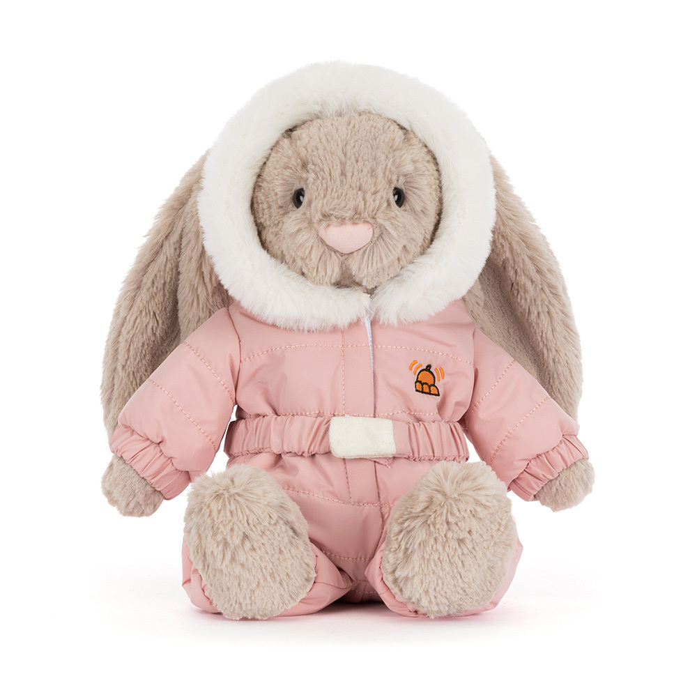 Lapin Bashful Jellycat « Combinaison de neige » 31 cm