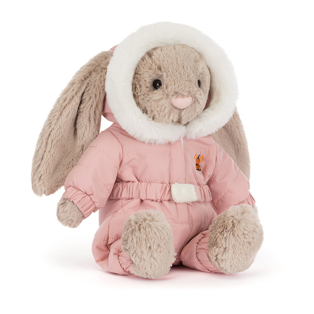 Lapin Bashful Jellycat « Combinaison de neige » 31 cm