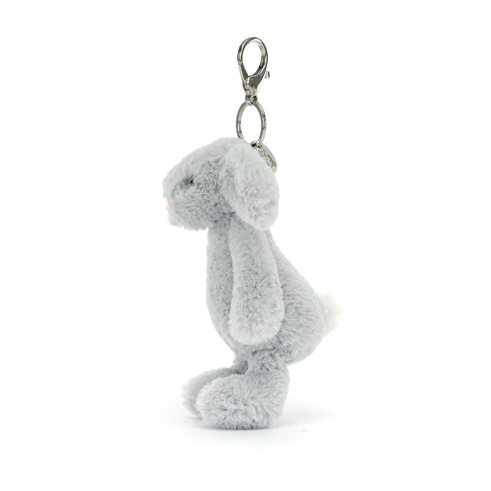 Bijou de sac Jellycat Lapin Bashful argenté 18 cm