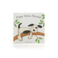 Livre Jellycat « Puppy Makes Mischief » (Chiot Bashful noir et crème) 19 cm