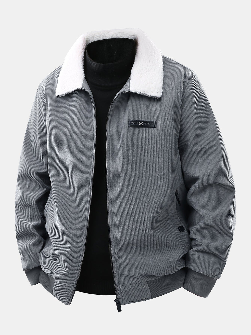 Teddy Lined Zip Up Corduroy Jacket