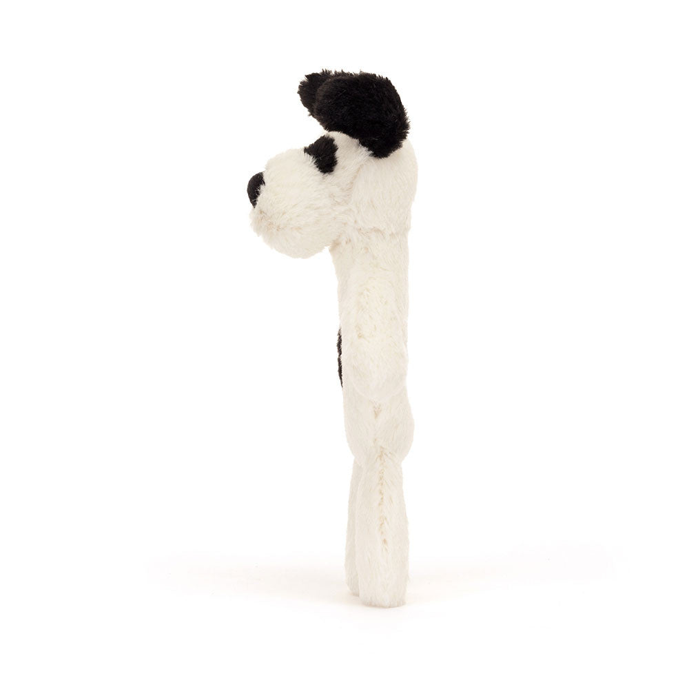 Hochet anneau Jellycat Chiot Bashful Noir & Crème 18 cm