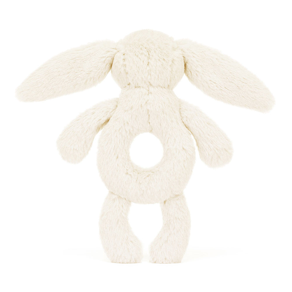 Hochet anneau lapin crème Bashful