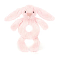 Hochet anneau Jellycat Lapin Bashful Rose 18 cm