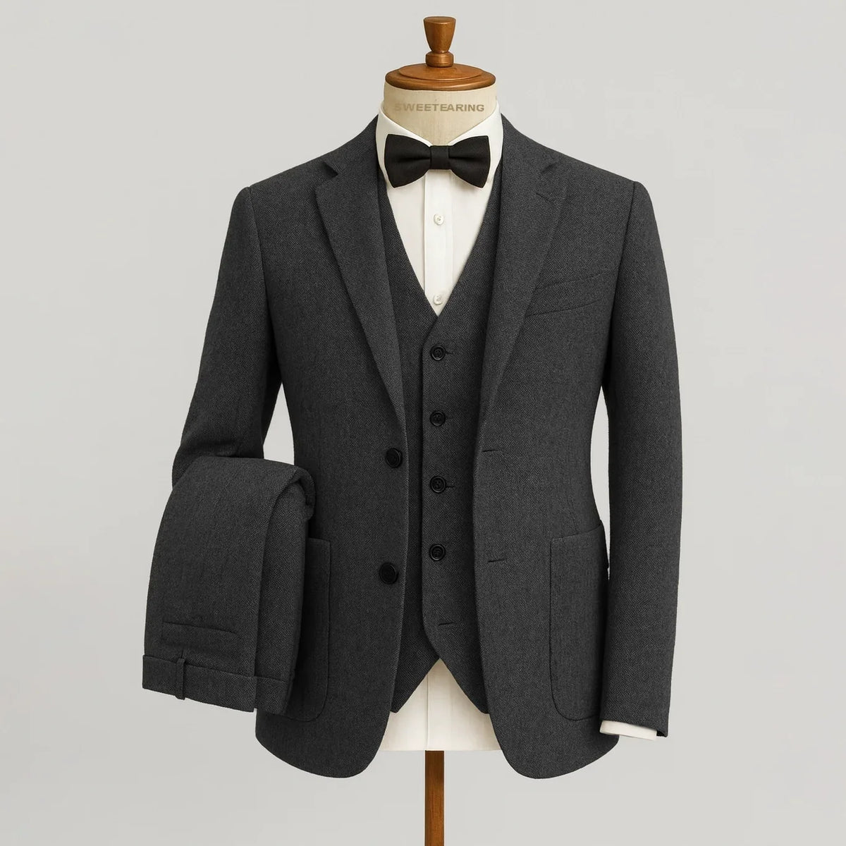Sweetearing Tweed Suit Men's Vintage Classic Tuxedos