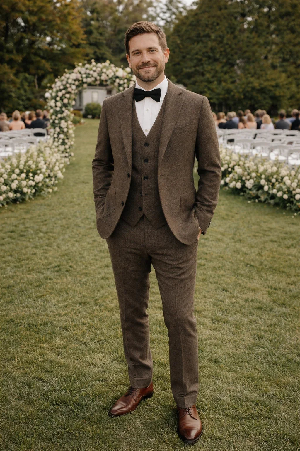 Sweetearing Tweed Suit Men's Vintage Classic Tuxedos
