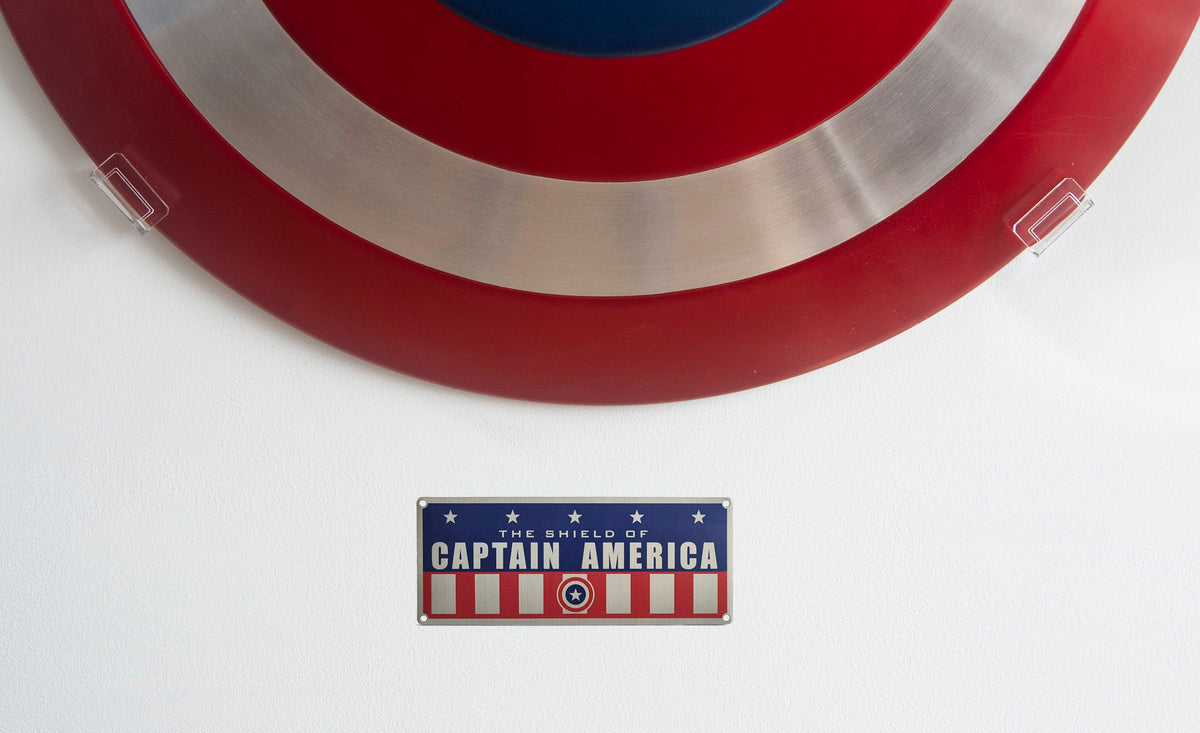 Captain America Shield Wall Mount and Serial Plate Property Tag