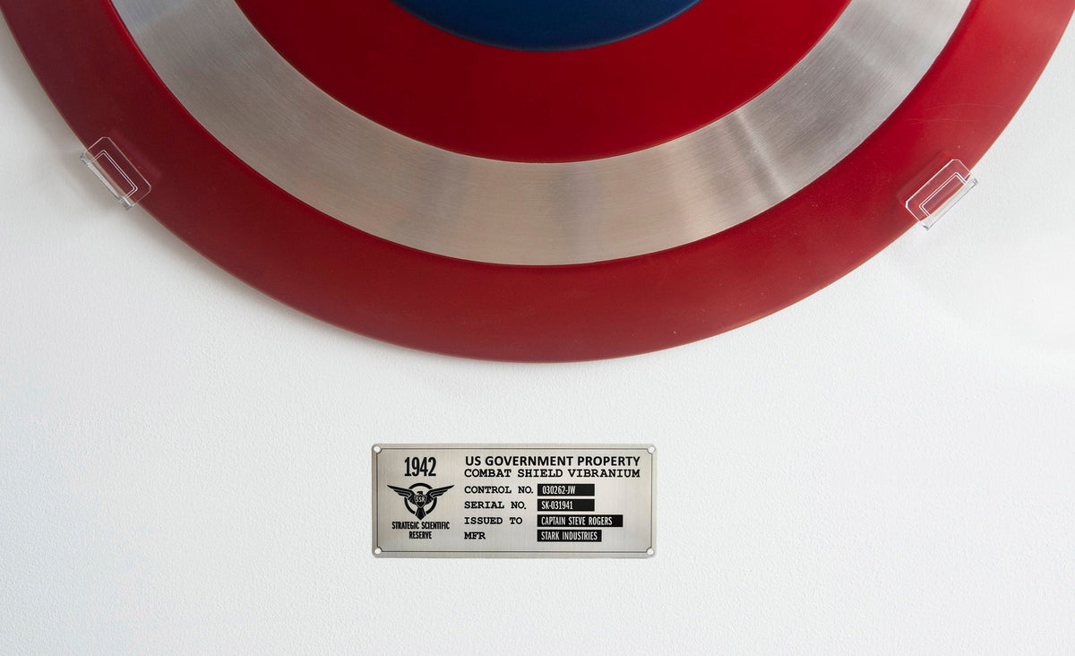 Captain America Shield Wall Mount and Serial Plate Property Tag