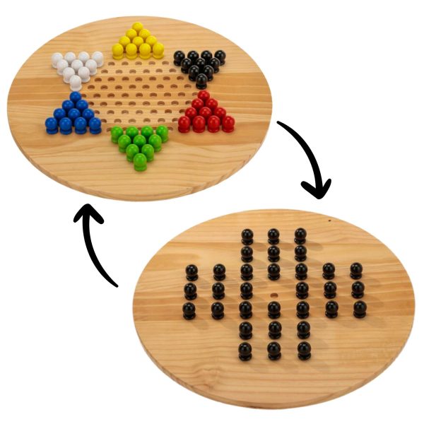 Giant Solitaire and Chinese Checkers Wooden Game