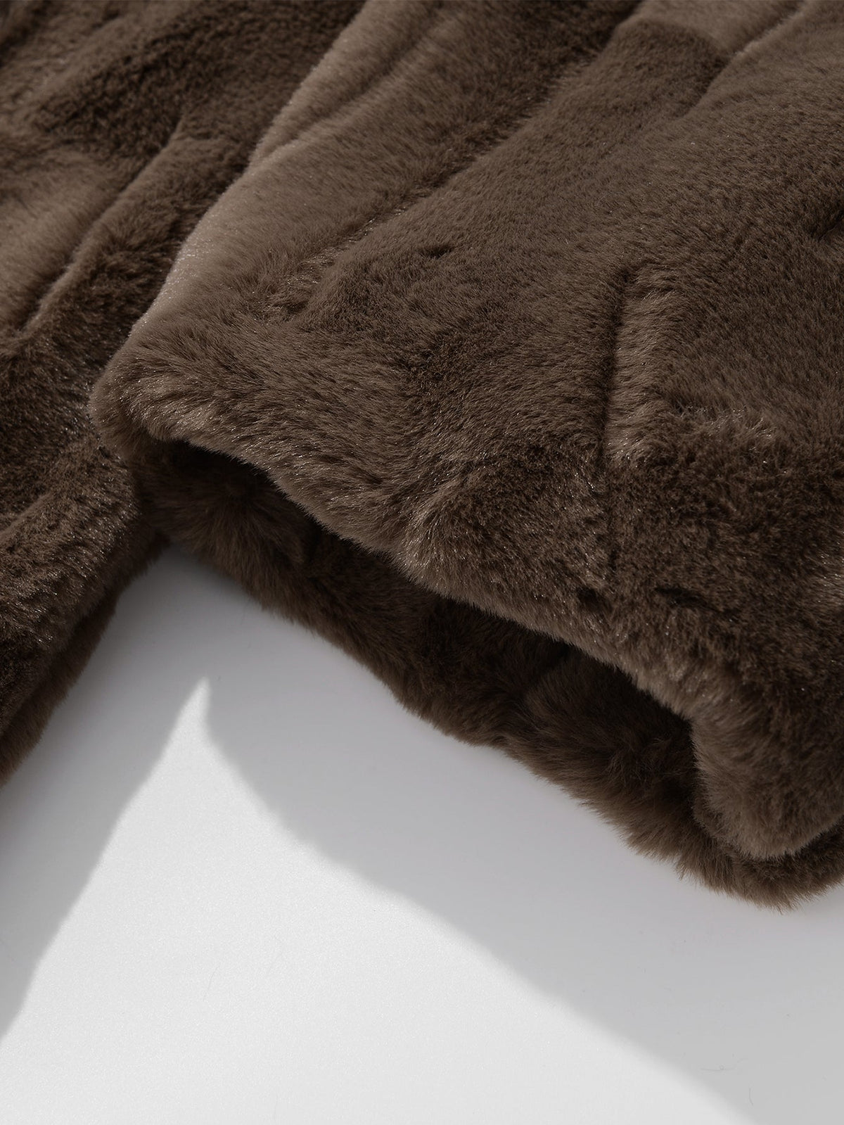 Faux  Fur Shawl Collar Long Line Coat