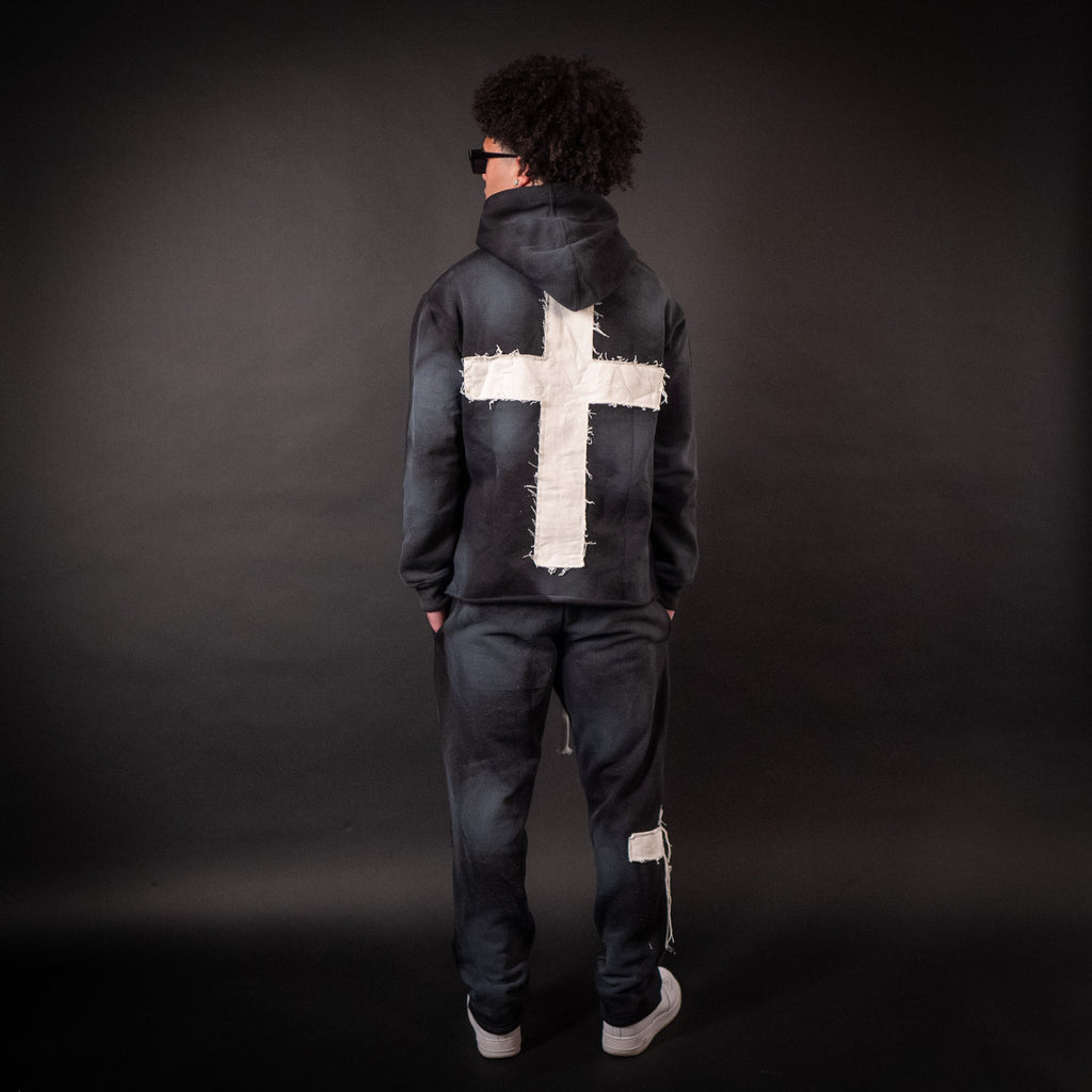 Sweat à capuche noir « Just Here To Give God Glory »