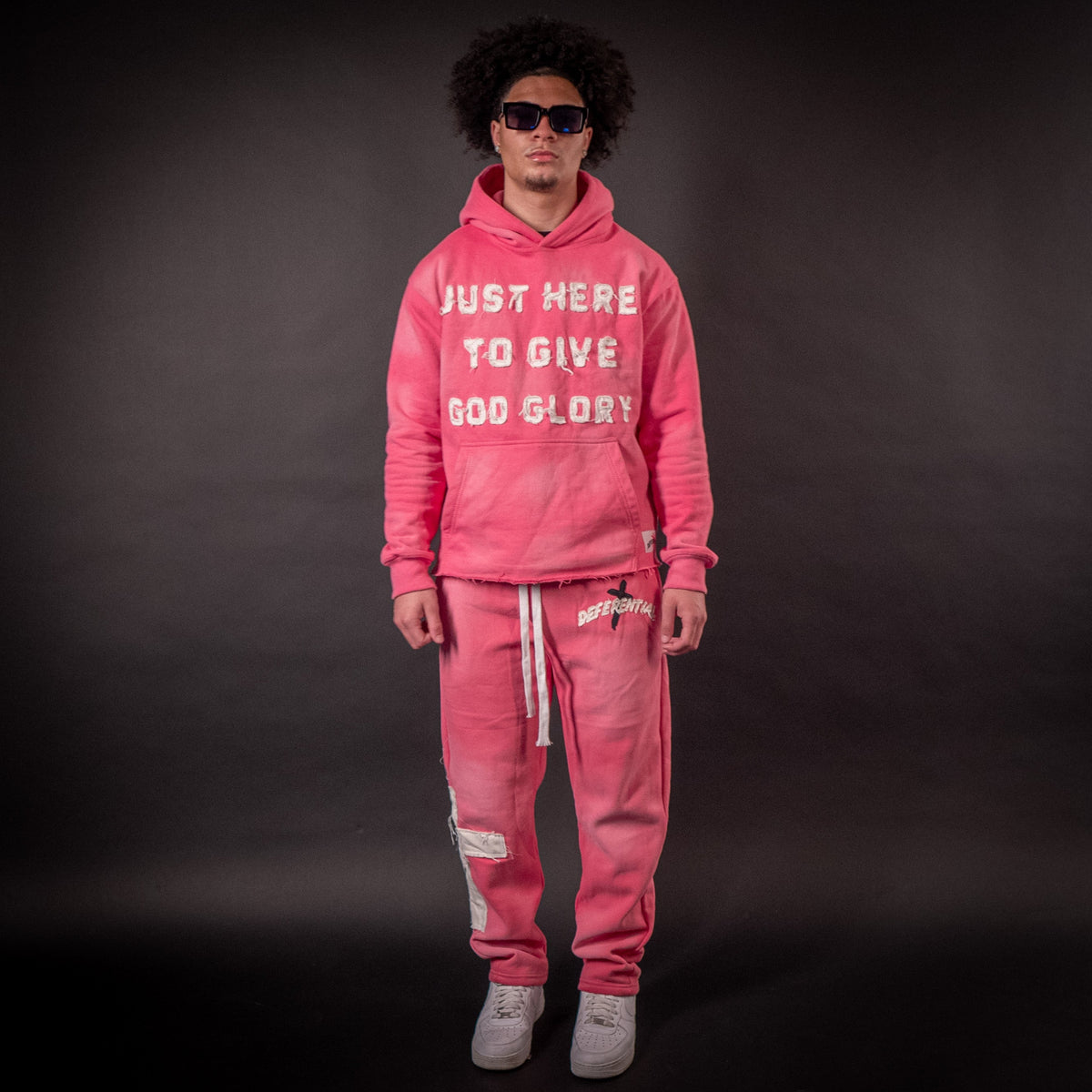 Pink "Just Here To Give God Glory" Hoodie