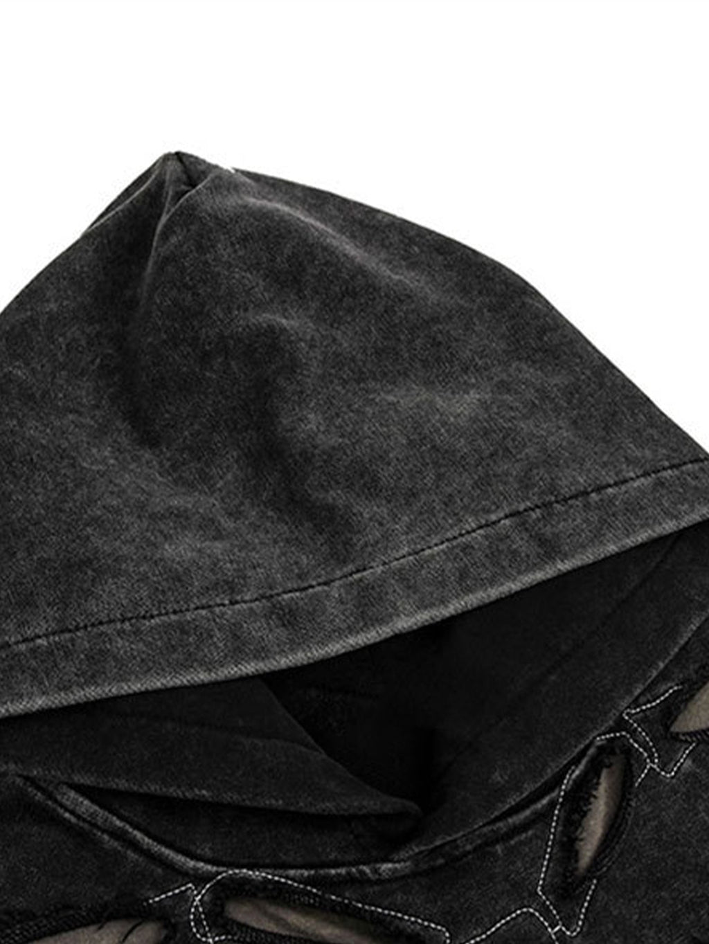 Sudadera con capucha oversize con estampado de esqueleto, lavado desgastado