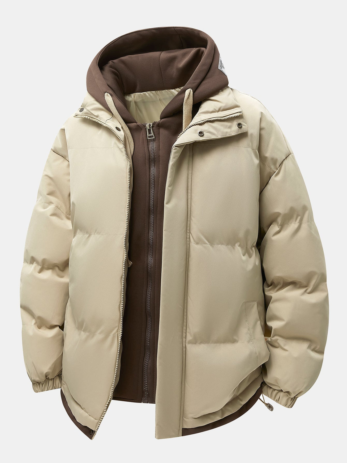 2 In 1 Contrast Hooded Puffer Coat