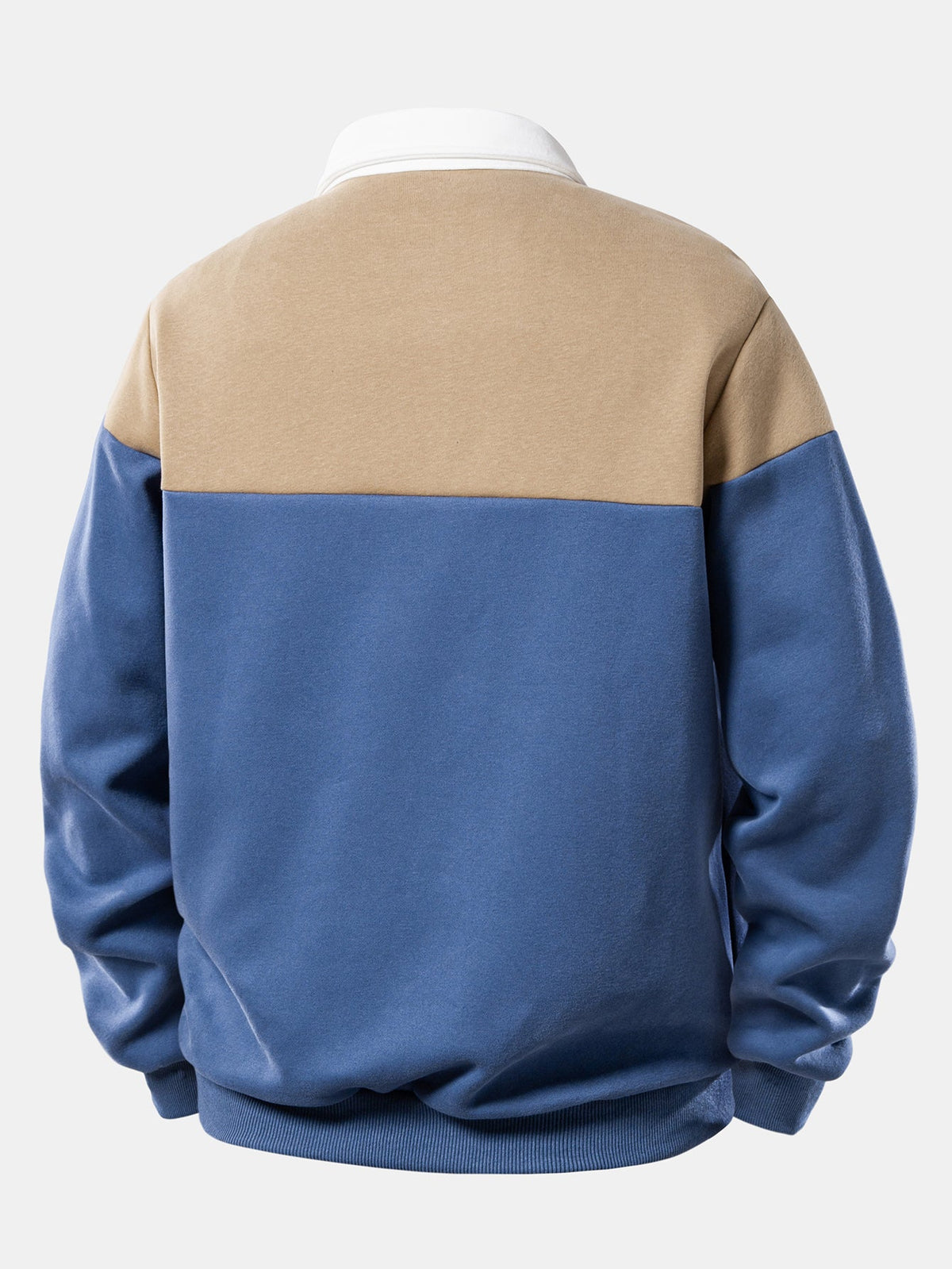 Contrast Polo Collar Sweatshirt