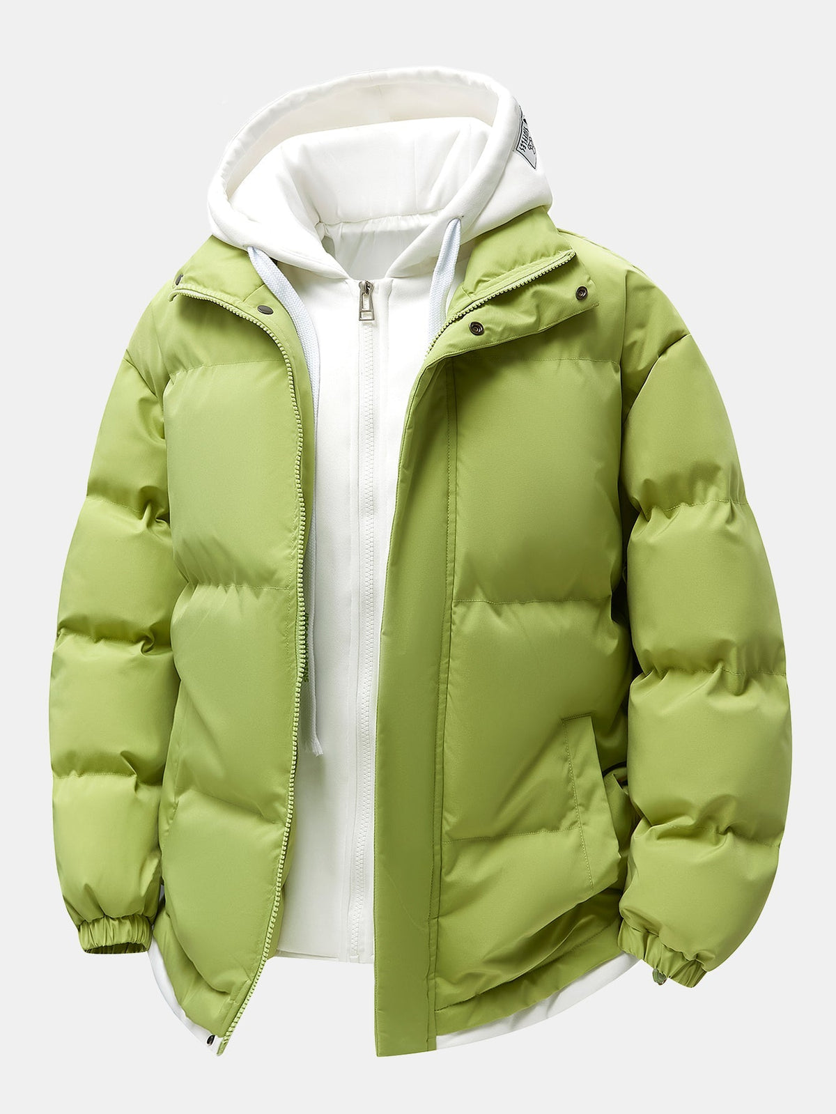 2 In 1 Contrast Hooded Puffer Coat
