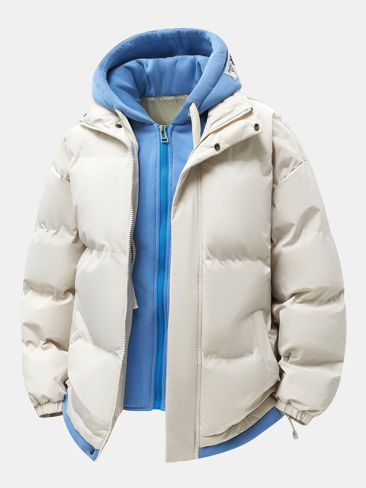 2 In 1 Contrast Hooded Puffer Coat