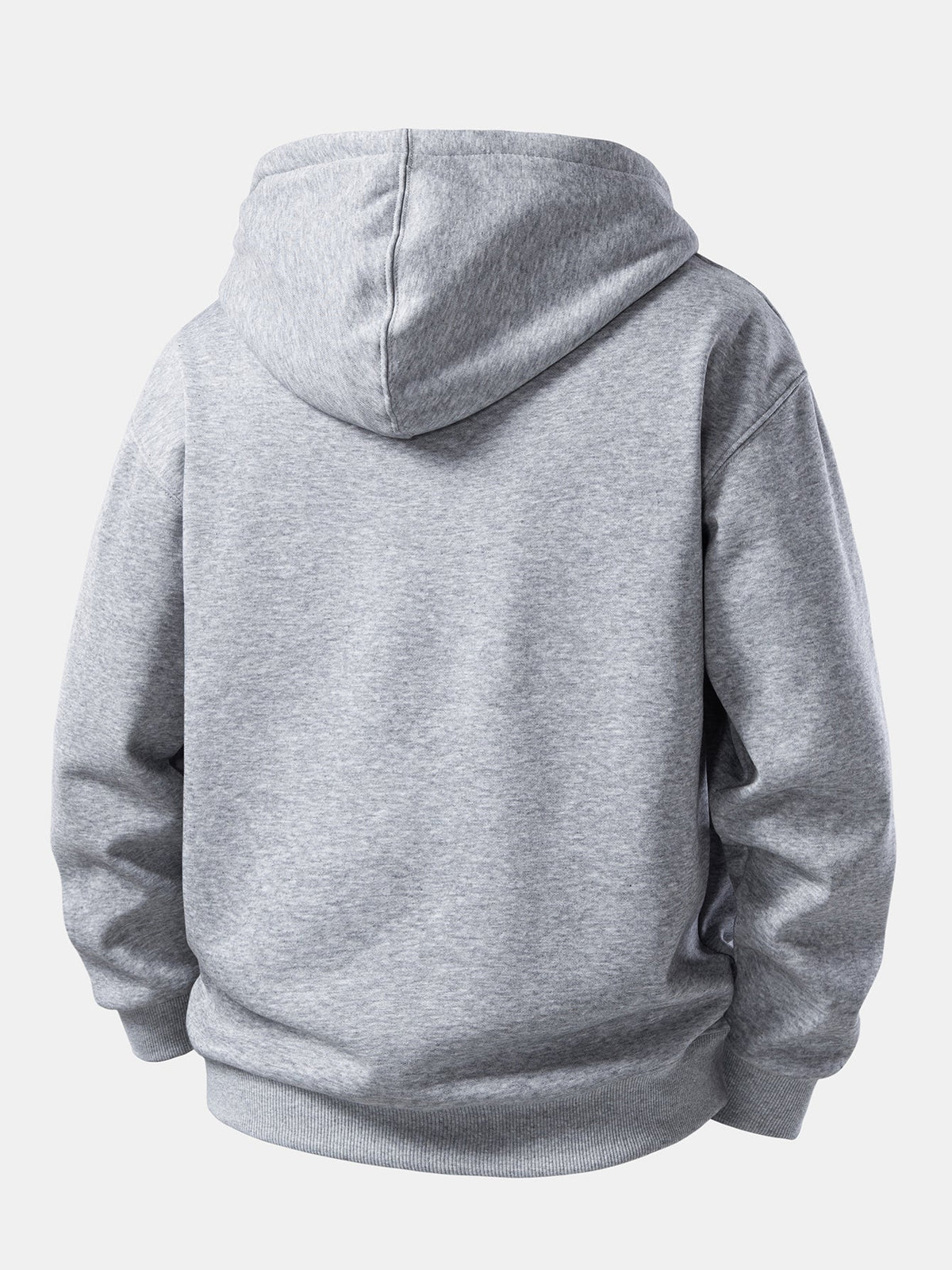 Black Cat Print Plush Fleece Lined Zip-Up Hoodie