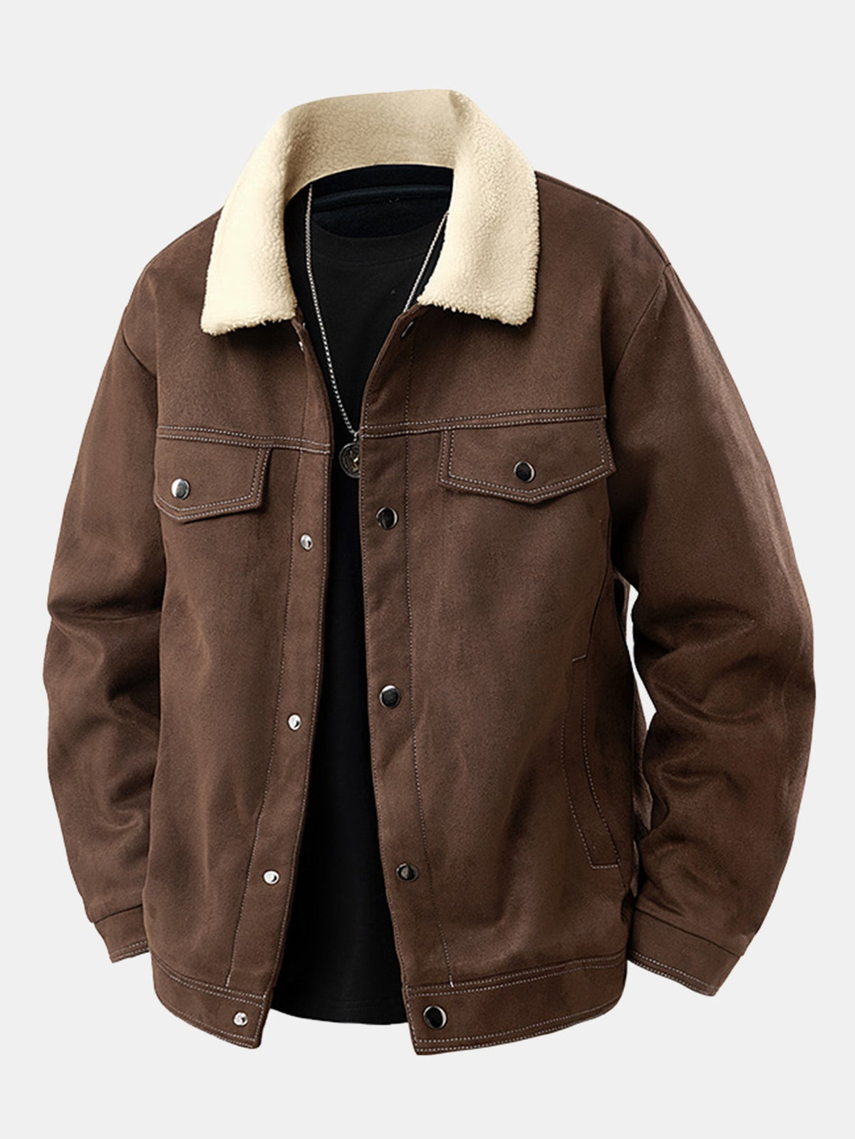 Teddy Lined Suede Jacket