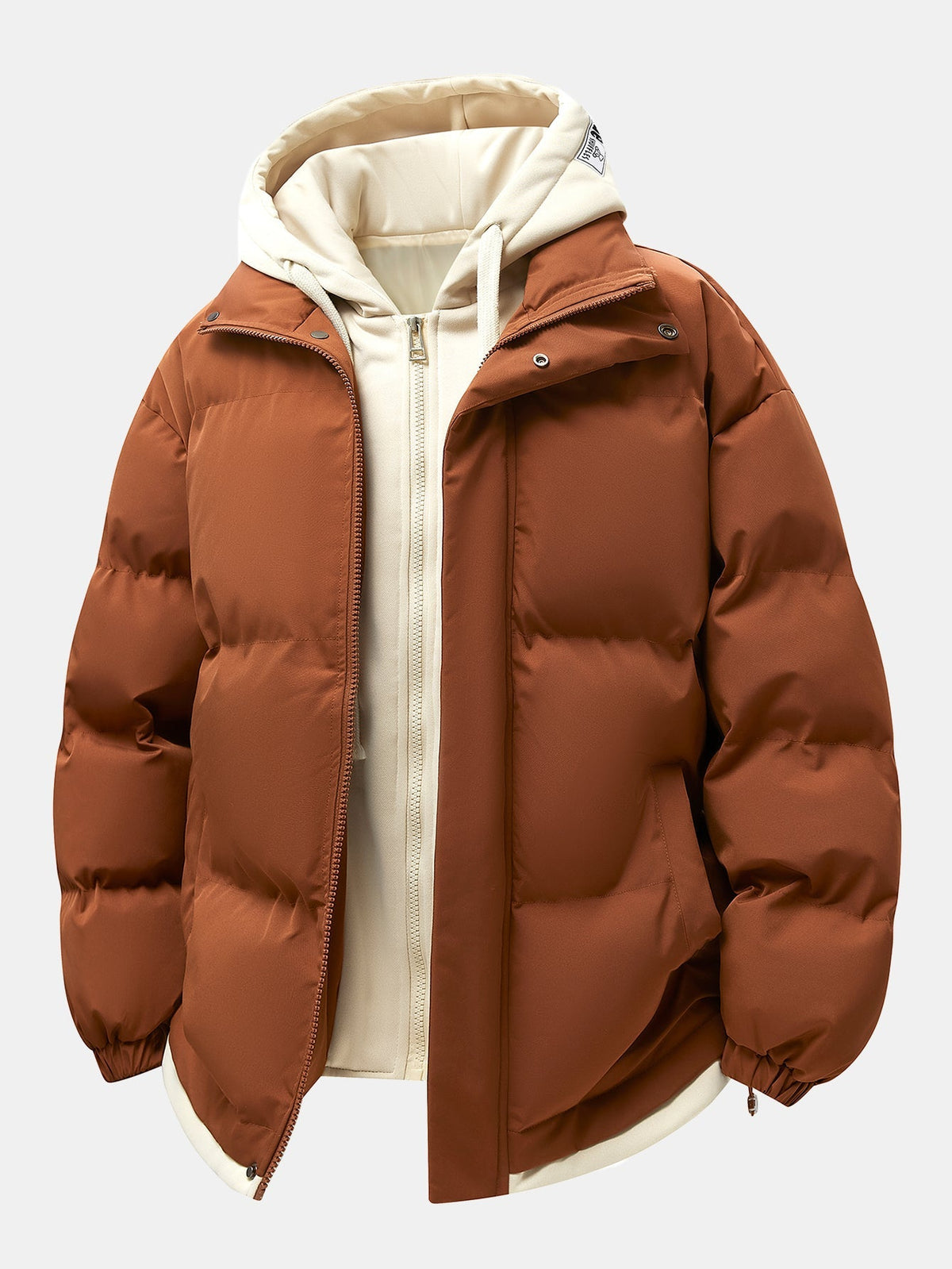 2 In 1 Contrast Hooded Puffer Coat