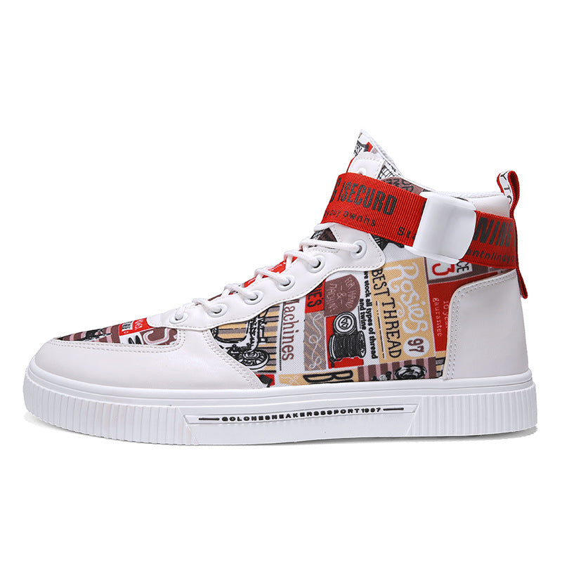 Men’s Black High-Top Trend Sneakers – Casual Sports Shoes