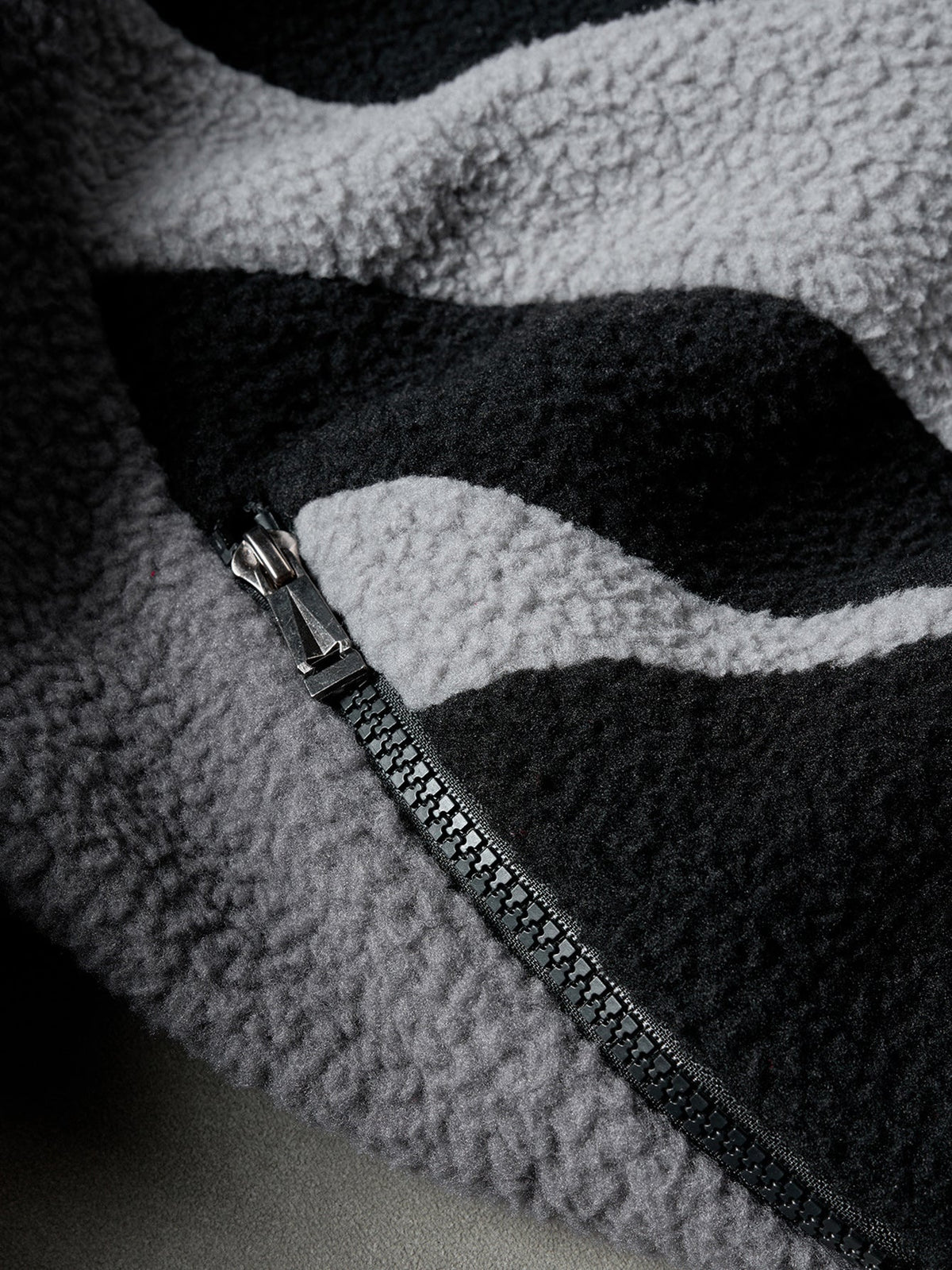 Color Block Sherpa Fleece Hooded Jacket