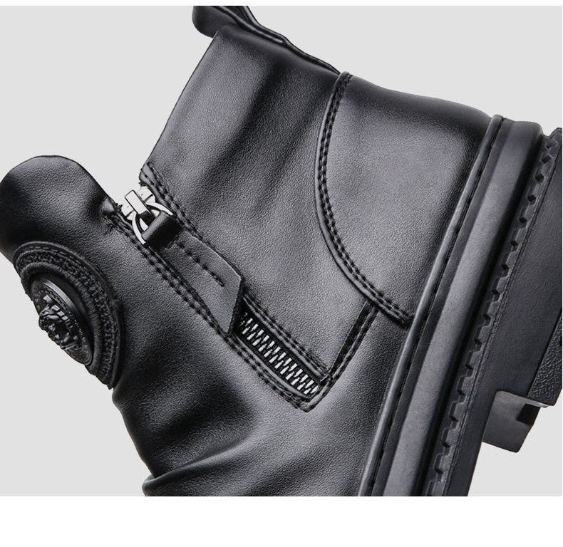 Men's Casual Zipper Martin Boots with Korean Streetwear Styling