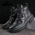 Men's Casual Zipper Martin Boots with Korean Streetwear Styling