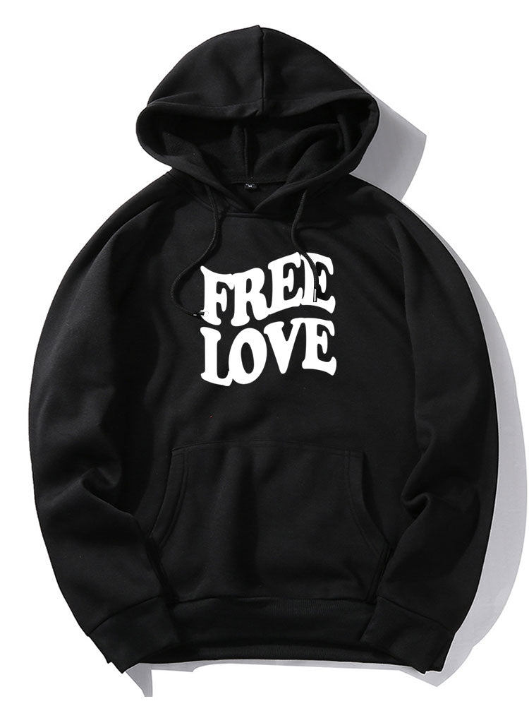 Sudadera con capucha y estampado de eslogan "Free Love"