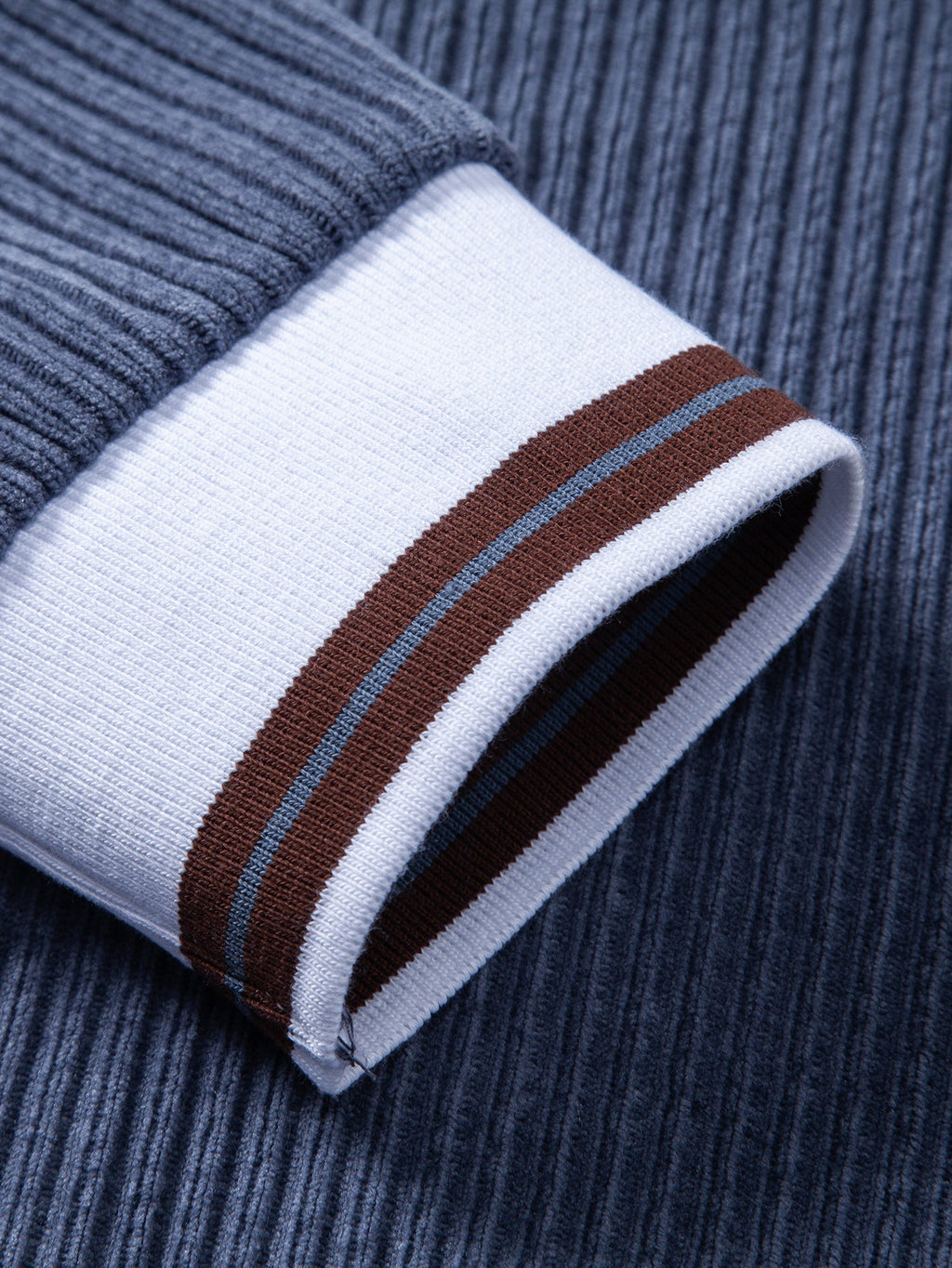 Contrast Trim Johnny Collar Polo Sweatshirt