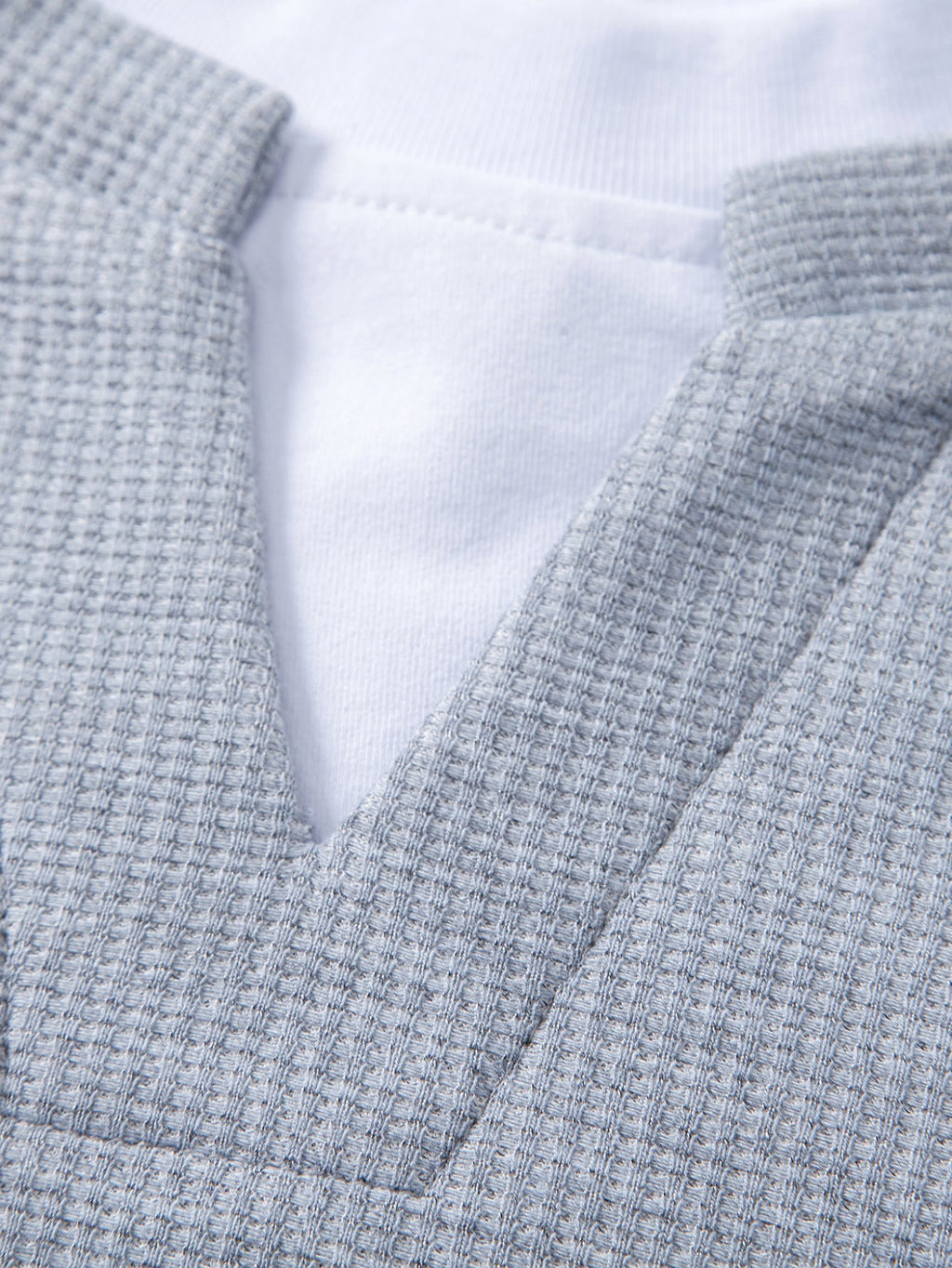2 In 1 Notched Collar Waffle Sweatshirt