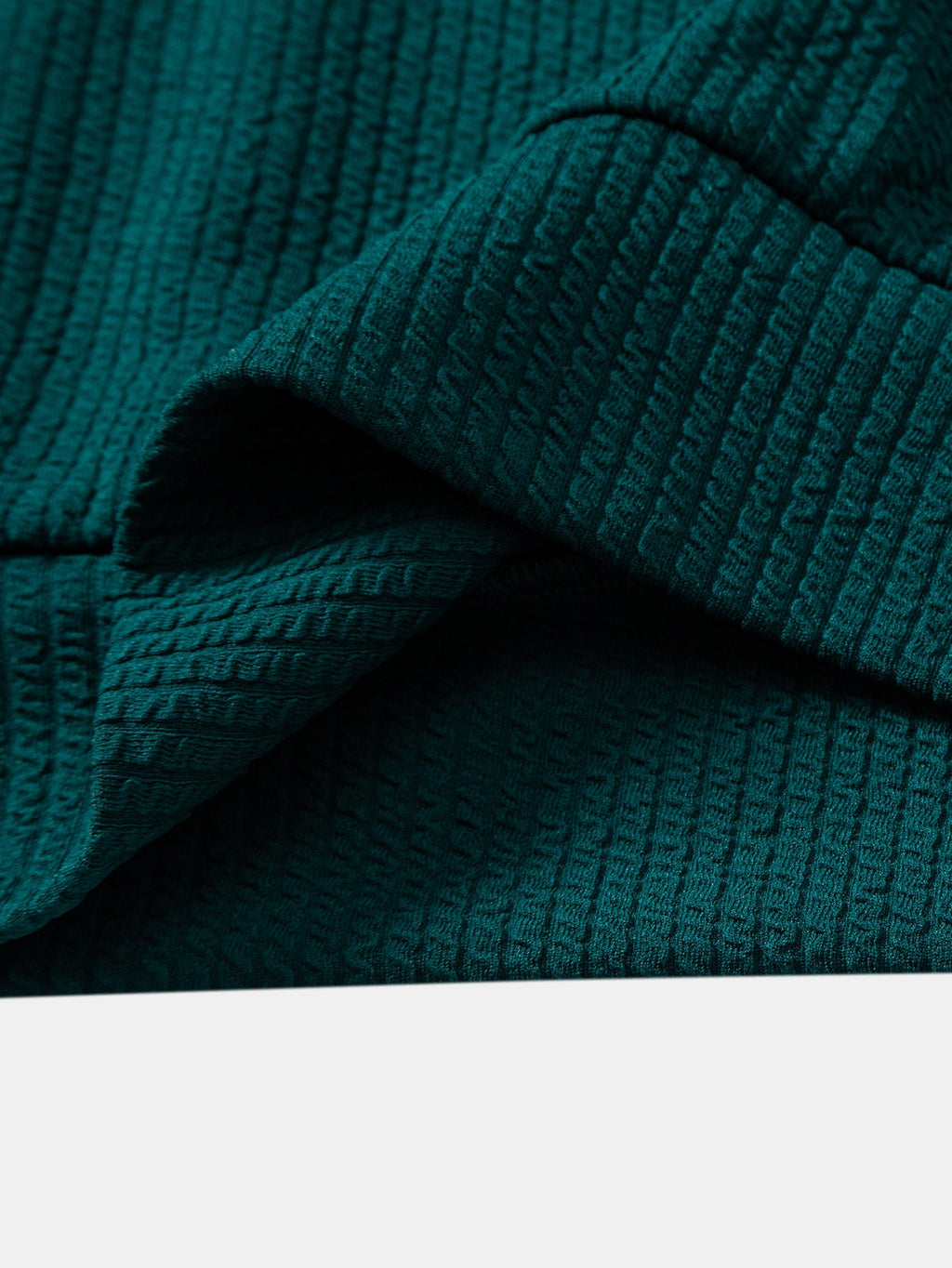 Ribbed Textured Crew Neck Sweatshirt