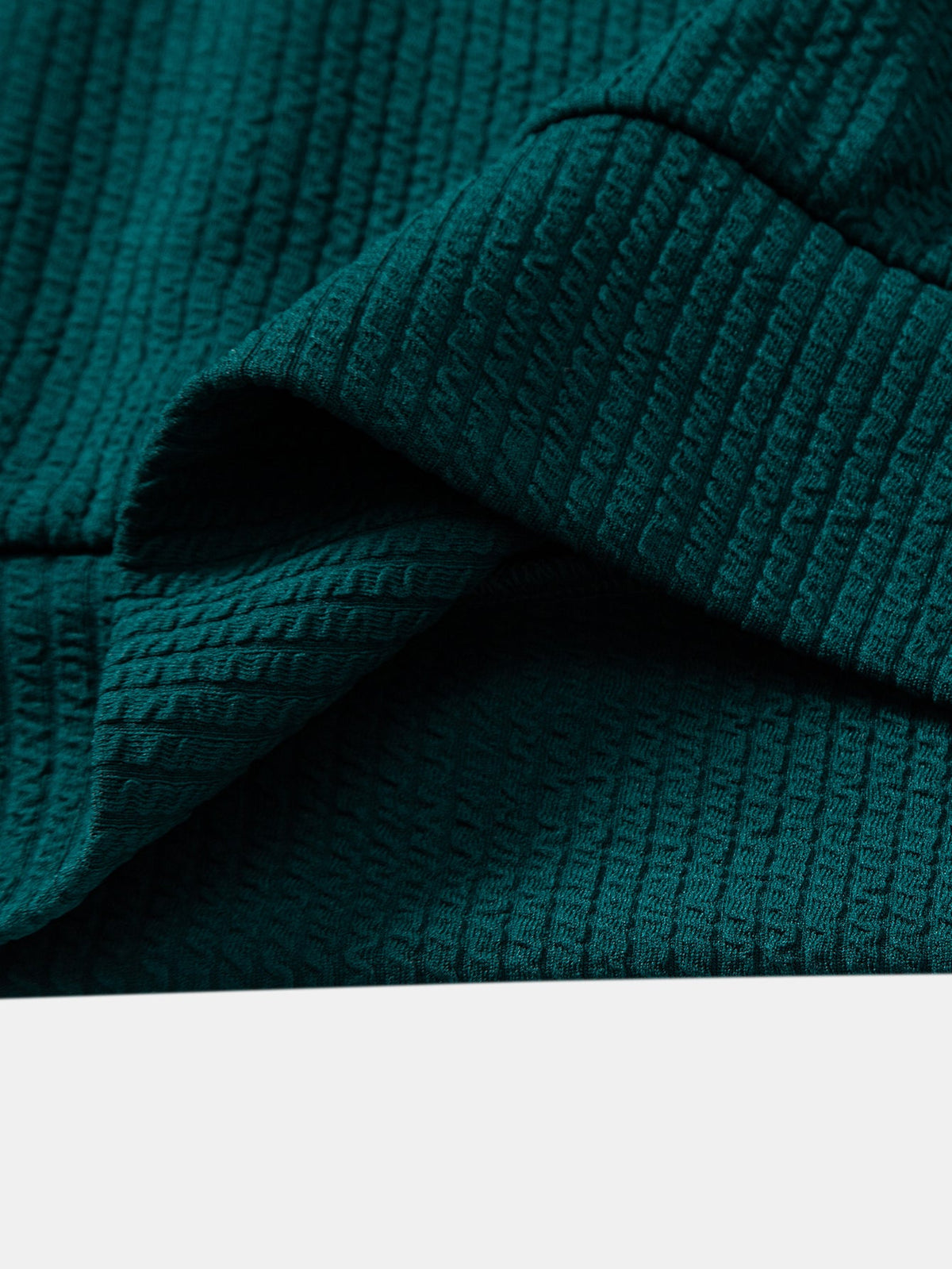 Ribbed Textured Crew Neck Sweatshirt