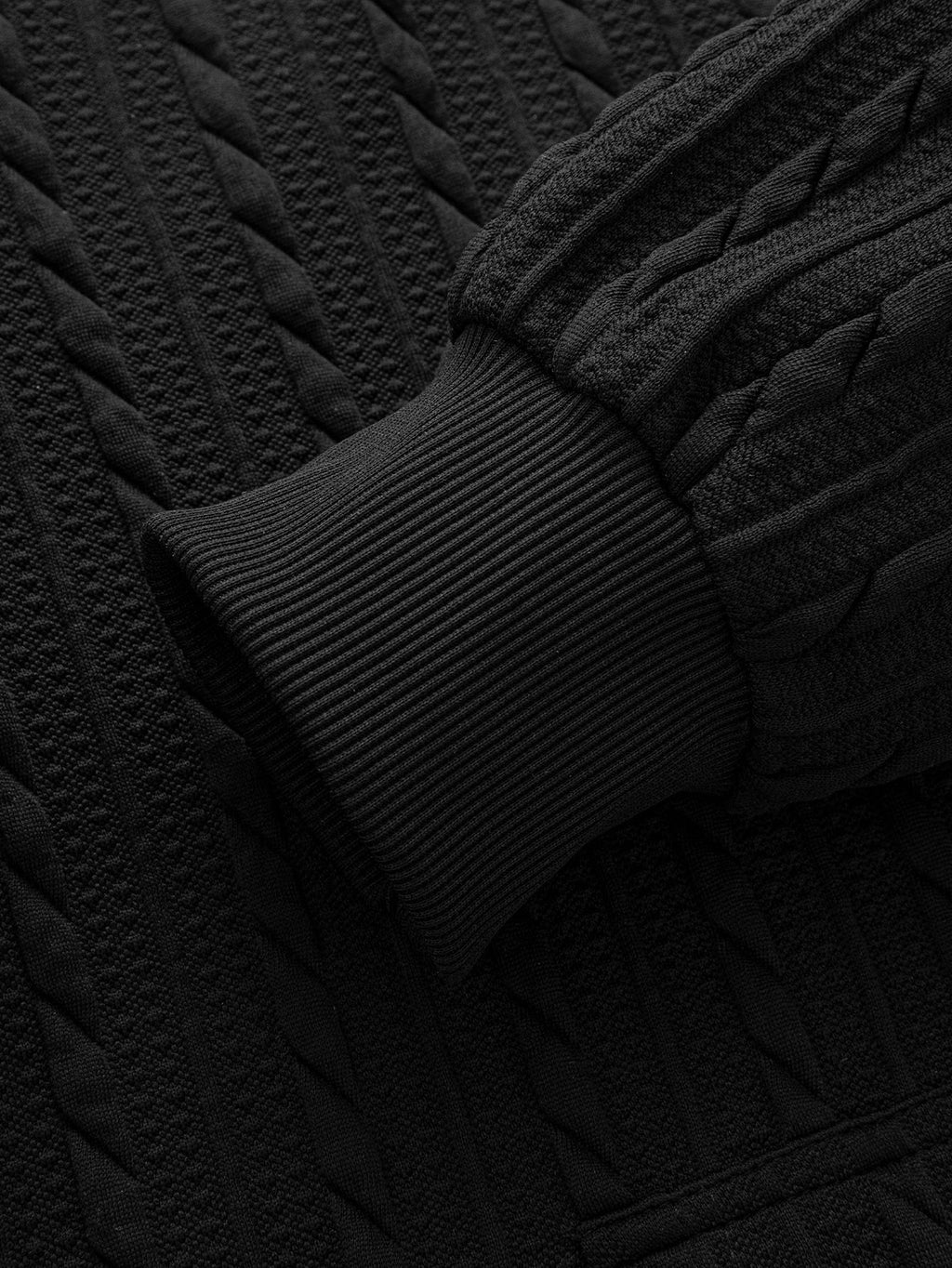 Sweat à capuche zippé en jacquard torsadé coupe décontractée