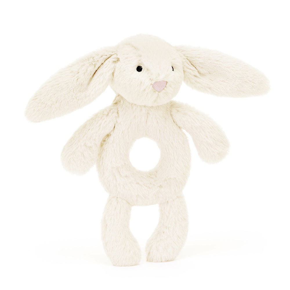 Hochet anneau lapin crème Bashful