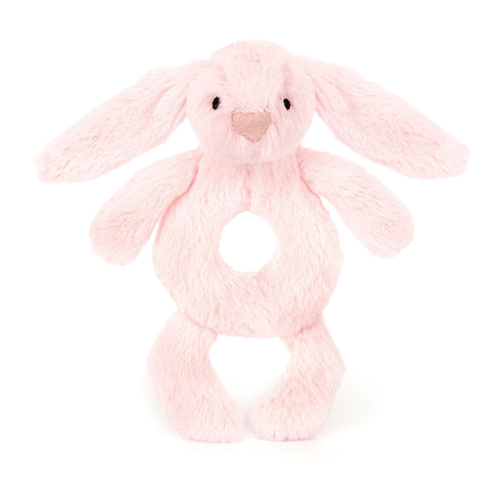 Hochet anneau lapin rose Bashful