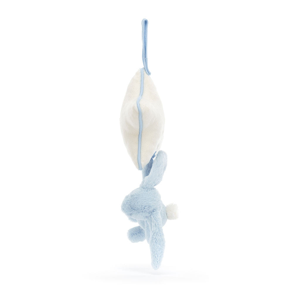 Doudou musical lapin Bashful bleu Jellycat 30 cm