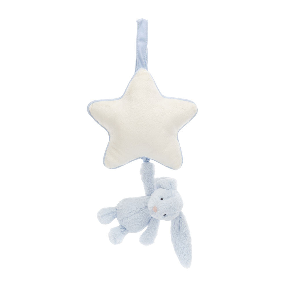 Doudou musical lapin Bashful bleu Jellycat 30 cm
