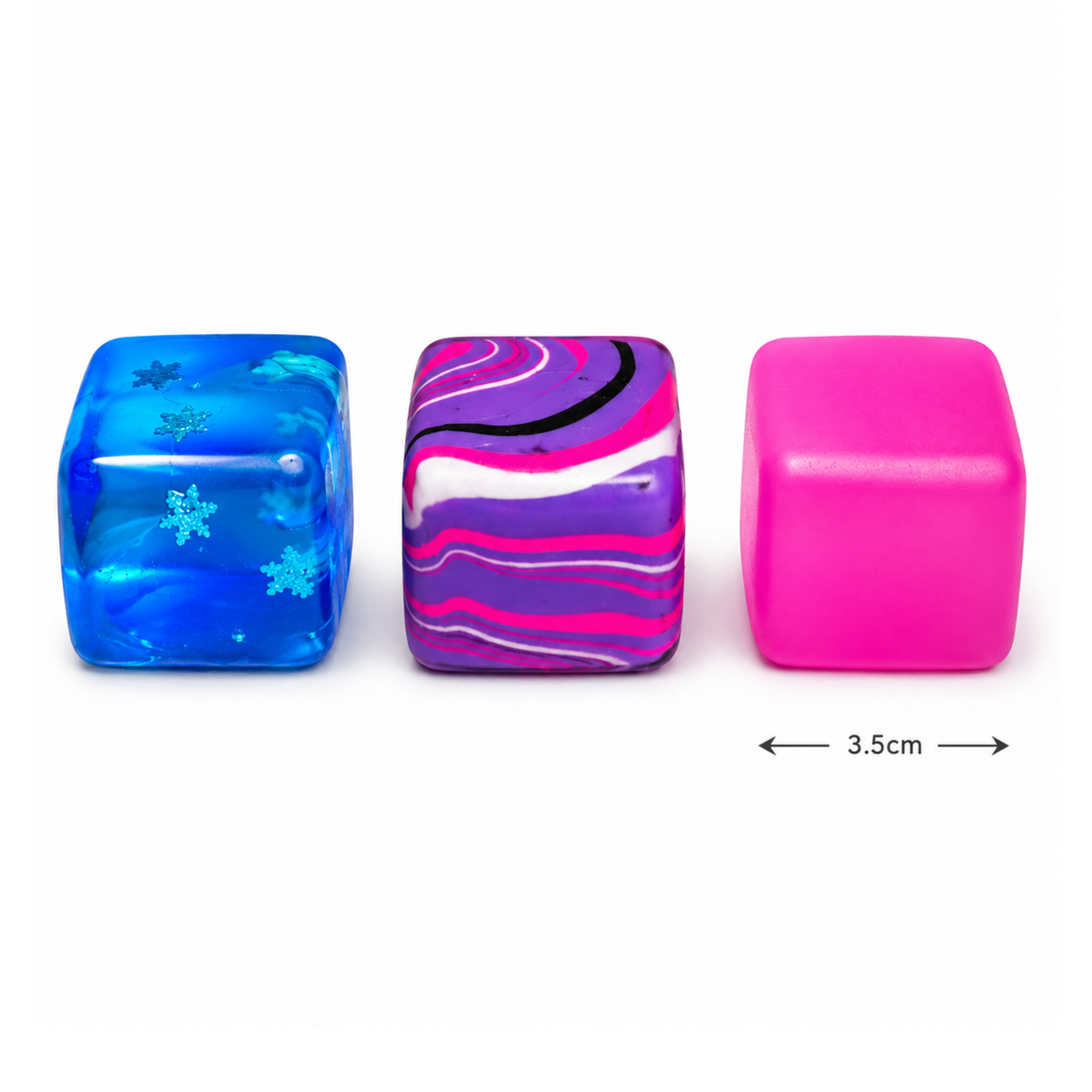 3 Pack - Mini Jelly Cube Squishy Pack 3.5cm