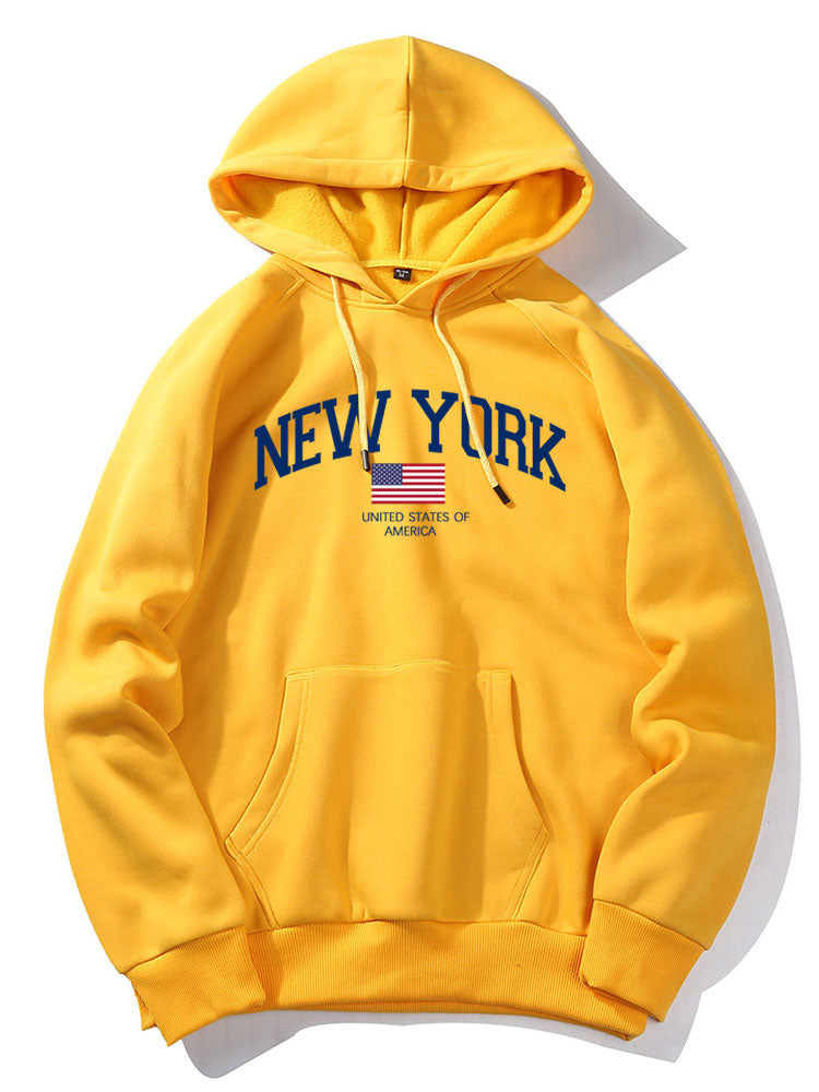 Sweat à capuche imprimé drapeau de New York